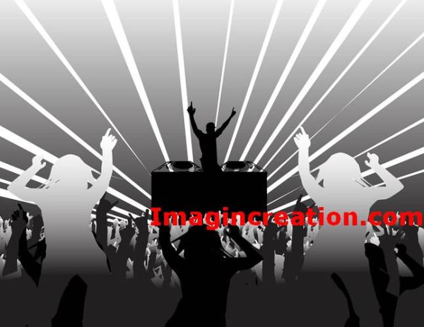 DJ Party People Free Vector Graphics