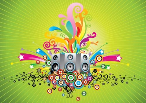 Music Poster Vector Speakers Graphics